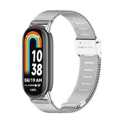 Mijobs Bracelet de montre en acier inoxydable à boucle milanaise, For Xiaomi Smart Band 10 / 9 / 8