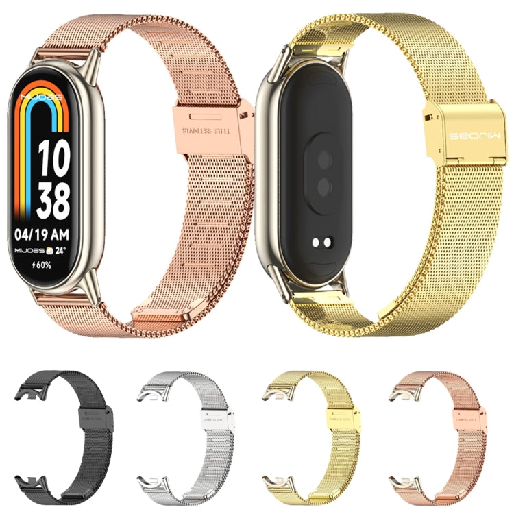 Mijobs Bracelet de montre en acier inoxydable à boucle milanaise, For Xiaomi Smart Band 10 / 9 / 8
