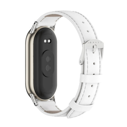 Bracelet de montre en cuir véritable Mijobs, For Xiaomi Smart Band 10 / 9 / 8