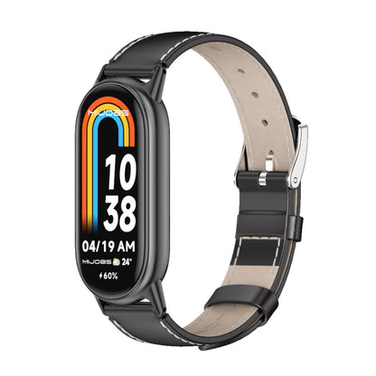 Bracelet de montre en cuir véritable Mijobs, For Xiaomi Smart Band 10 / 9 / 8