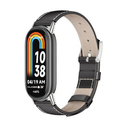 Bracelet de montre en cuir véritable Mijobs, For Xiaomi Smart Band 10 / 9 / 8