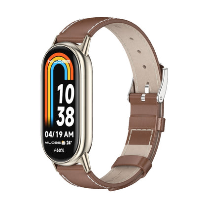 Bracelet de montre en cuir véritable Mijobs, For Xiaomi Smart Band 10 / 9 / 8