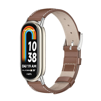 Bracelet de montre en cuir véritable Mijobs, For Xiaomi Smart Band 10 / 9 / 8