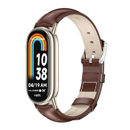 Bracelet de montre en cuir véritable Mijobs, For Xiaomi Smart Band 10 / 9 / 8