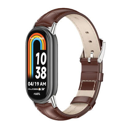 Bracelet de montre en cuir véritable Mijobs, For Xiaomi Smart Band 10 / 9 / 8