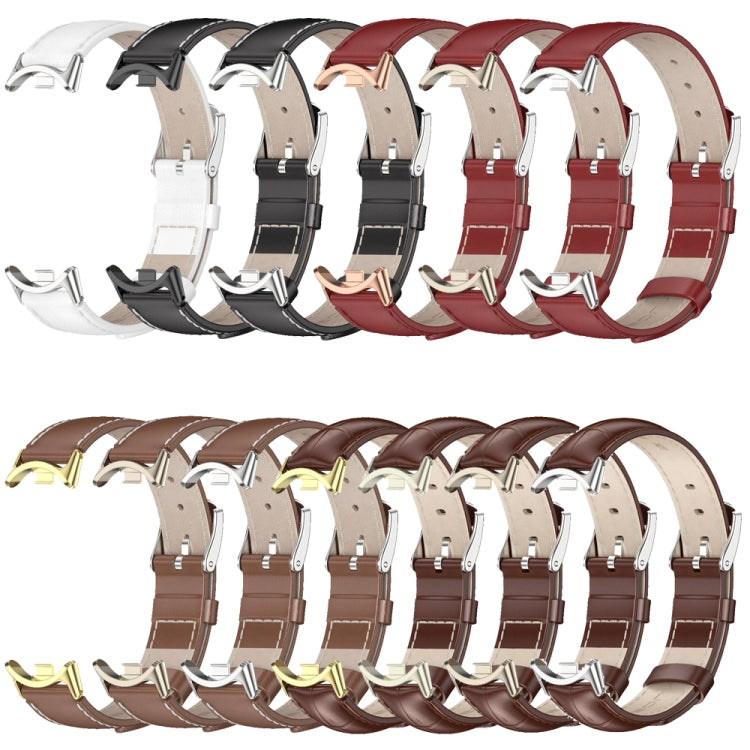 Bracelet de montre en cuir véritable Mijobs, For Xiaomi Smart Band 10 / 9 / 8