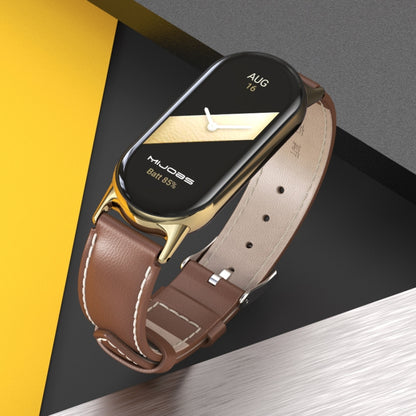 Bracelet de montre en cuir véritable Mijobs, For Xiaomi Smart Band 10 / 9 / 8