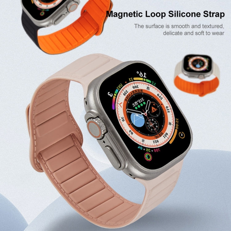 Bracelet de montre en silicone magnétique à boucle, For Apple Watch Ultra 2 49mm, For Apple Watch 9 45mm, For Apple Watch 9 41mm, For Apple Watch Ultra 49mm