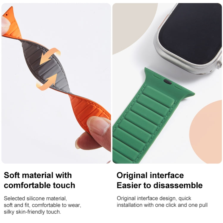 Bracelet de montre en silicone magnétique à boucle, For Apple Watch Series 10 46mm, For Apple Watch Series 10 42mm, For Apple Watch SE 2023 44mm, For Apple Watch SE 2023 40mm