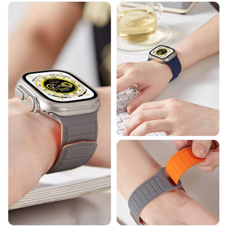 Bracelet de montre en silicone magnétique à boucle, For Apple Watch Ultra 2 49mm, For Apple Watch 9 45mm, For Apple Watch 9 41mm, For Apple Watch Ultra 49mm