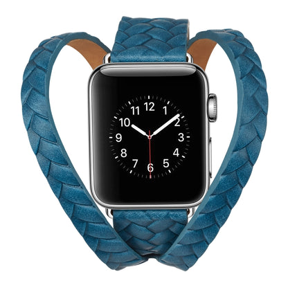 Bracelet de montre en cuir de première qualité avec couronne en relief, For Apple Watch Series 5 & 4 40mm / 3& 2 & 1 38mm, For Apple Watch Series 7 45mm / 6 & SE & 5 & 4 44mm / 3 & 2 & 1 42mm