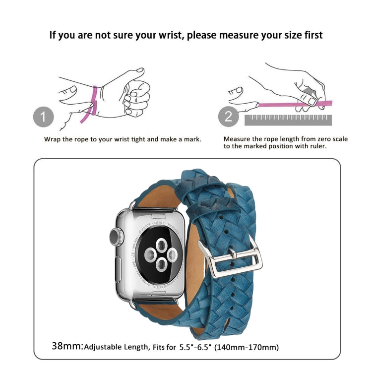 Bracelet de montre en cuir de première qualité avec couronne en relief, For Apple Watch Series 5 & 4 40mm / 3& 2 & 1 38mm, For Apple Watch Series 7 45mm / 6 & SE & 5 & 4 44mm / 3 & 2 & 1 42mm