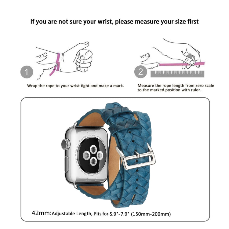 Bracelet de montre en cuir de première qualité avec couronne en relief, For Apple Watch Series 5 & 4 40mm / 3& 2 & 1 38mm, For Apple Watch Series 7 45mm / 6 & SE & 5 & 4 44mm / 3 & 2 & 1 42mm