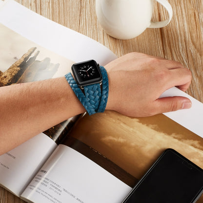 Bracelet de montre en cuir de première qualité avec couronne en relief, For Apple Watch Series 5 & 4 40mm / 3& 2 & 1 38mm, For Apple Watch Series 7 45mm / 6 & SE & 5 & 4 44mm / 3 & 2 & 1 42mm