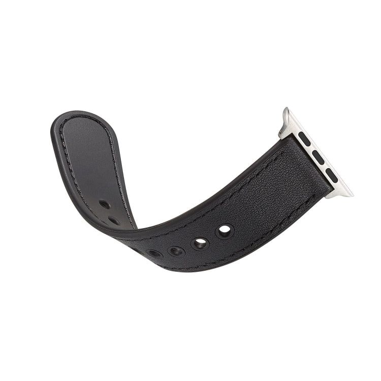 Bracelet de montre en cuir véritable TPU+ à boucle unique, For Apple Watch Series 7 41mm / 6 & SE & 5 & 4 40mm / 3 & 2 & 1 38mm, For Apple Watch Series 7 45mm / 6 & SE & 5 & 4 44mm / 3 & 2 & 1 42mm                                                       ...