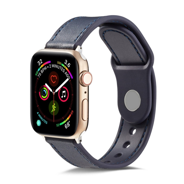 Bracelet de montre en cuir véritable TPU+ à boucle unique, For Apple Watch Series 7 41mm / 6 & SE & 5 & 4 40mm / 3 & 2 & 1 38mm, For Apple Watch Series 7 45mm / 6 & SE & 5 & 4 44mm / 3 & 2 & 1 42mm                                                       ...