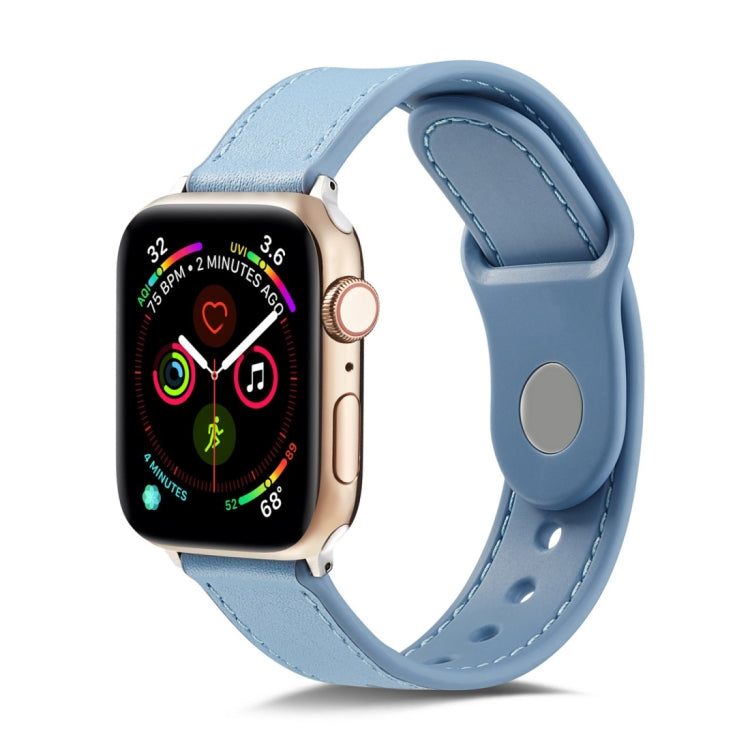 Bracelet de montre en cuir véritable TPU+ à boucle unique, For Apple Watch Series 7 41mm / 6 & SE & 5 & 4 40mm / 3 & 2 & 1 38mm, For Apple Watch Series 7 45mm / 6 & SE & 5 & 4 44mm / 3 & 2 & 1 42mm                                                       ...