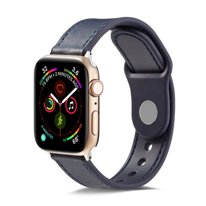 Bracelet de montre en cuir véritable TPU+ à boucle unique, For Apple Watch Series 7 41mm / 6 & SE & 5 & 4 40mm / 3 & 2 & 1 38mm, For Apple Watch Series 7 45mm / 6 & SE & 5 & 4 44mm / 3 & 2 & 1 42mm                                                       ...