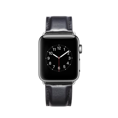 Bracelet de montre en cuir pleine fleur texturé Crazy Horse, For Apple Watch Series 7 41mm / 6 & SE & 5 & 4 40mm / 3 & 2 & 1 38mm, For Apple Watch Series 7 45mm / 6 & SE & 5 & 4 44mm / 3 & 2 & 1 42mm