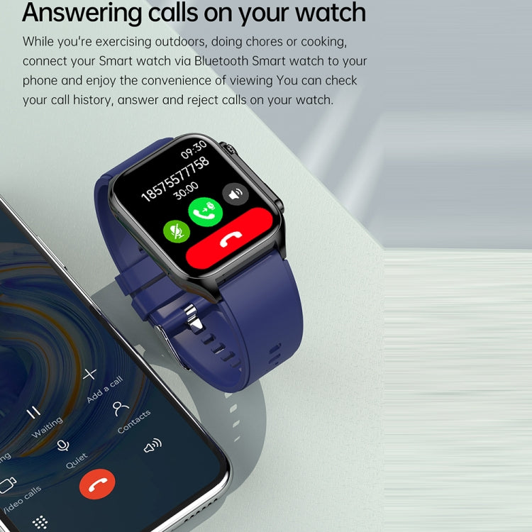 TK12 1,96 pouces IP67 Montre Intelligente à Bande de Silicone Étanche Prend en Charge ECG / Soins à Distance des Familles / Appel Bluetooth / Surveillance de la Température Corporelle, Silicone Band (Blue), Silicone Band (Black), Silicone Band (Red)