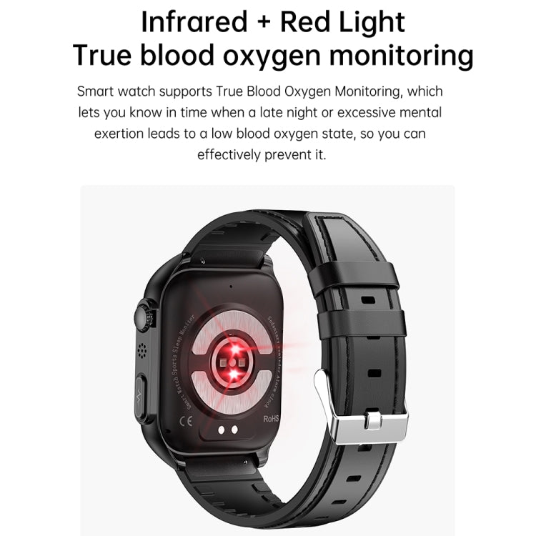 TK12 1,96 pouces IP67 Montre Intelligente à Bande de Silicone Étanche Prend en Charge ECG / Soins à Distance des Familles / Appel Bluetooth / Surveillance de la Température Corporelle, Silicone Band (Blue), Silicone Band (Black), Silicone Band (Red)