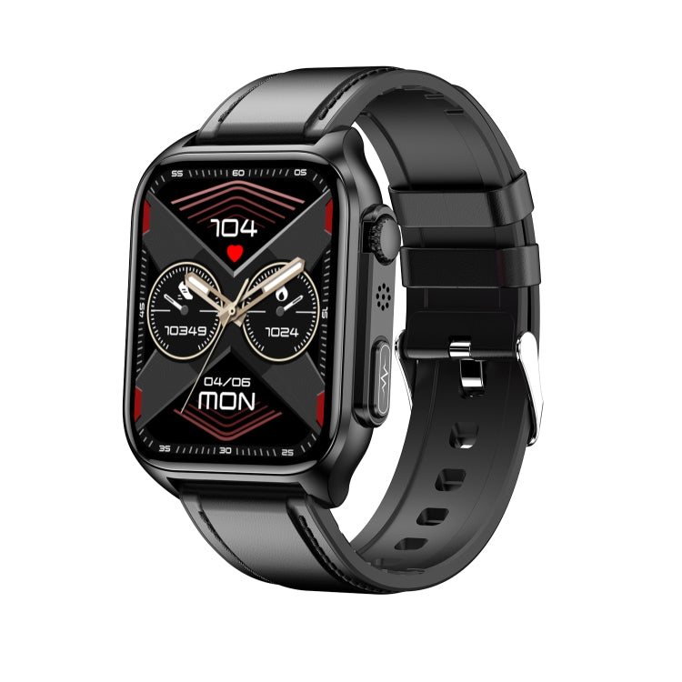 TK12 1,96 pouces IP67 Bracelet en cuir étanche Montre intelligente Prend en charge ECG / Soins à distance des familles / Appel Bluetooth / Surveillance de la température corporelle, Leather Band (Brown), Leather Band (Black)