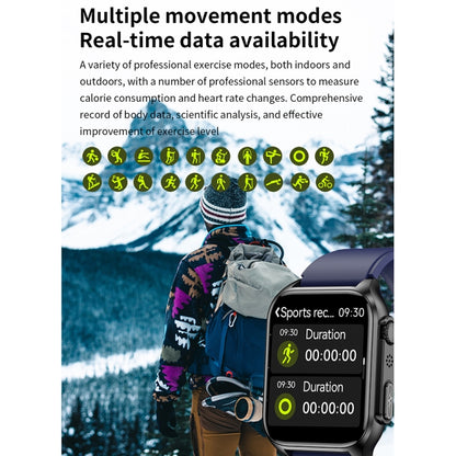 TK12 1,96 pouces IP67 Bracelet en cuir étanche Montre intelligente Prend en charge ECG / Soins à distance des familles / Appel Bluetooth / Surveillance de la température corporelle, Leather Band (Brown), Leather Band (Black)