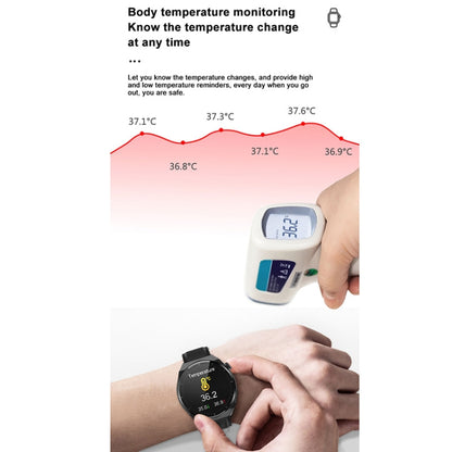 TK20 1,39 pouces IP68 montre intelligente à bande de silicone étanche prend en charge l'ECG / les soins à distance des familles / la surveillance de la température corporelle, Silicone Band (Red), Silicone Band (Black), Silicone Band (Blue)