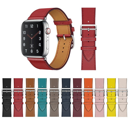 Bracelet de montre en cuir de remplacement, For Apple Watch Series 7 41mm / 6 & SE & 5 & 4 40mm / 3 & 2 & 1 38mm, For Apple Watch Series 7 45mm / 6 & SE & 5 & 4 44mm / 3 & 2 & 1 42mm