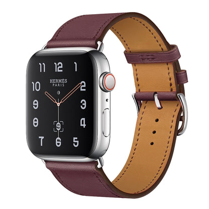 Bracelet de montre en cuir de remplacement, For Apple Watch Series 7 41mm / 6 & SE & 5 & 4 40mm / 3 & 2 & 1 38mm, For Apple Watch Series 7 45mm / 6 & SE & 5 & 4 44mm / 3 & 2 & 1 42mm