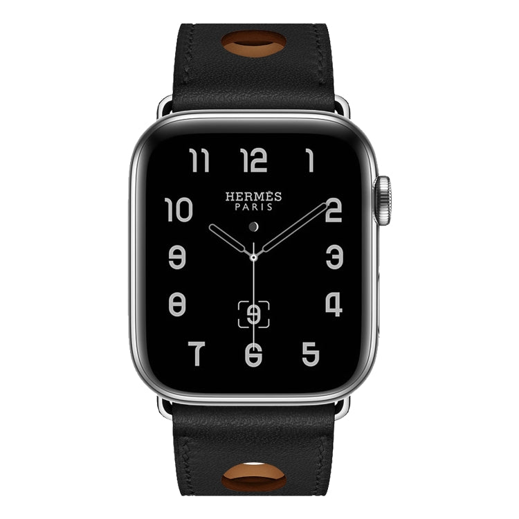 Bracelet de montre en cuir à trois trous, For Apple Watch Series 8&7 41mm / SE 2&6&SE&5&4 40mm / 3&2&1 38mm, For Apple Watch Series 7 45mm / 6 & SE & 5 & 4 44mm / 3 & 2 & 1 42mm, For Apple Watch Series 7 41mm / 6 & SE & 5 & 4 40mm / 3 & 2 & 1 38mm     ...