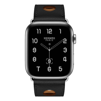 Bracelet de montre en cuir à trois trous, For Apple Watch Series 8&7 41mm / SE 2&6&SE&5&4 40mm / 3&2&1 38mm, For Apple Watch Series 7 45mm / 6 & SE & 5 & 4 44mm / 3 & 2 & 1 42mm, For Apple Watch Series 7 41mm / 6 & SE & 5 & 4 40mm / 3 & 2 & 1 38mm     ...