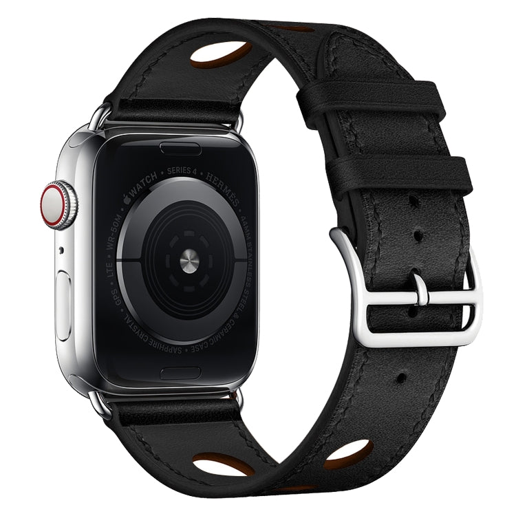 Bracelet de montre en cuir à trois trous, For Apple Watch Series 8&7 41mm / SE 2&6&SE&5&4 40mm / 3&2&1 38mm, For Apple Watch Series 7 45mm / 6 & SE & 5 & 4 44mm / 3 & 2 & 1 42mm, For Apple Watch Series 7 41mm / 6 & SE & 5 & 4 40mm / 3 & 2 & 1 38mm     ...