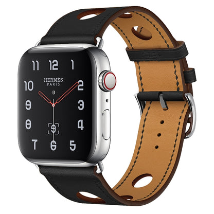 Bracelet de montre en cuir à trois trous, For Apple Watch Series 8&7 41mm / SE 2&6&SE&5&4 40mm / 3&2&1 38mm, For Apple Watch Series 7 45mm / 6 & SE & 5 & 4 44mm / 3 & 2 & 1 42mm, For Apple Watch Series 7 41mm / 6 & SE & 5 & 4 40mm / 3 & 2 & 1 38mm     ...