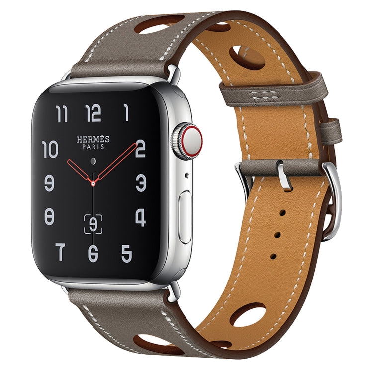Bracelet de montre en cuir à trois trous, For Apple Watch Series 8&7 41mm / SE 2&6&SE&5&4 40mm / 3&2&1 38mm, For Apple Watch Series 7 45mm / 6 & SE & 5 & 4 44mm / 3 & 2 & 1 42mm, For Apple Watch Series 7 41mm / 6 & SE & 5 & 4 40mm / 3 & 2 & 1 38mm     ...