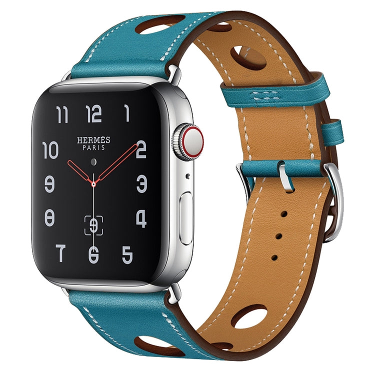 Bracelet de montre en cuir à trois trous, For Apple Watch Series 8&7 41mm / SE 2&6&SE&5&4 40mm / 3&2&1 38mm, For Apple Watch Series 7 45mm / 6 & SE & 5 & 4 44mm / 3 & 2 & 1 42mm, For Apple Watch Series 7 41mm / 6 & SE & 5 & 4 40mm / 3 & 2 & 1 38mm     ...
