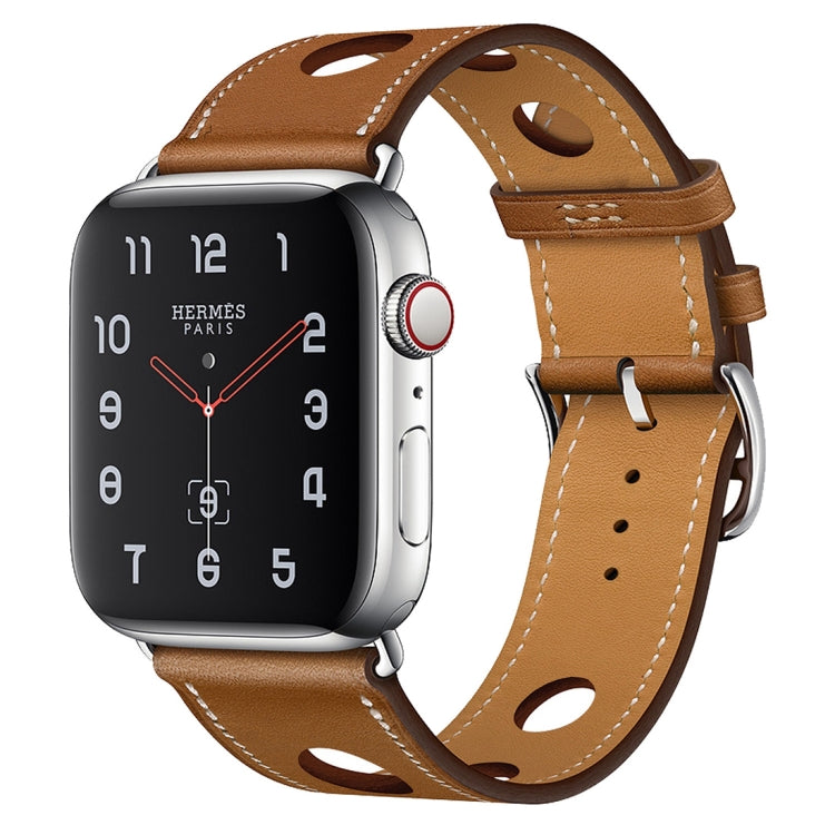 Bracelet de montre en cuir à trois trous, For Apple Watch Series 8&7 41mm / SE 2&6&SE&5&4 40mm / 3&2&1 38mm, For Apple Watch Series 7 45mm / 6 & SE & 5 & 4 44mm / 3 & 2 & 1 42mm, For Apple Watch Series 7 41mm / 6 & SE & 5 & 4 40mm / 3 & 2 & 1 38mm     ...