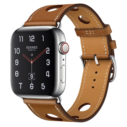 Bracelet de montre en cuir à trois trous, For Apple Watch Series 8&7 41mm / SE 2&6&SE&5&4 40mm / 3&2&1 38mm, For Apple Watch Series 7 45mm / 6 & SE & 5 & 4 44mm / 3 & 2 & 1 42mm, For Apple Watch Series 7 41mm / 6 & SE & 5 & 4 40mm / 3 & 2 & 1 38mm     ...
