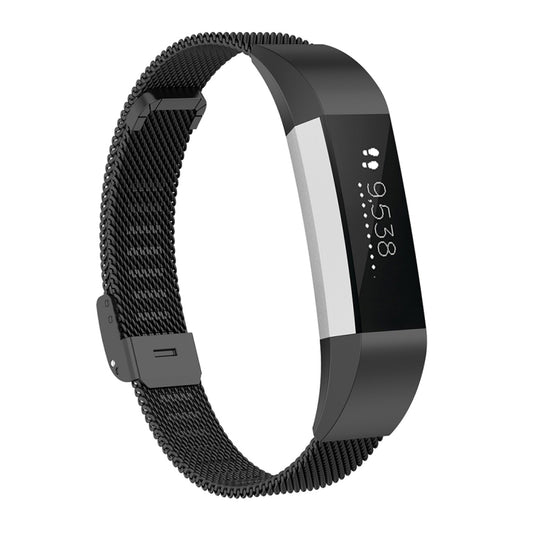 Pour Fitbit Alta / Alta HR / ACE Watch Button Mesh Bracelet de rechange en métal Bracelet de montre, S, L