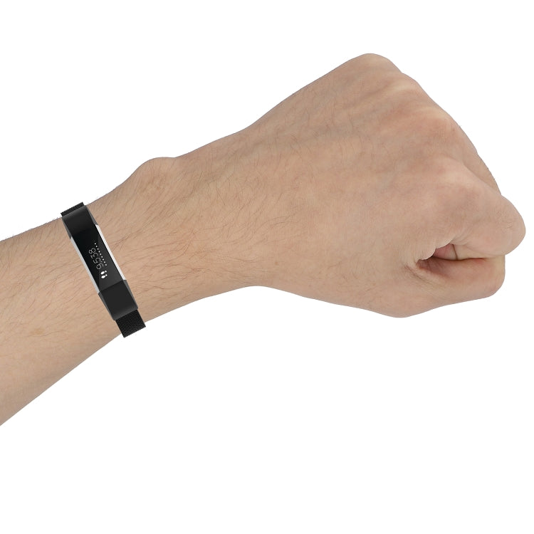 Pour Fitbit Alta / Alta HR / ACE Watch Button Mesh Bracelet de rechange en métal Bracelet de montre, S, L