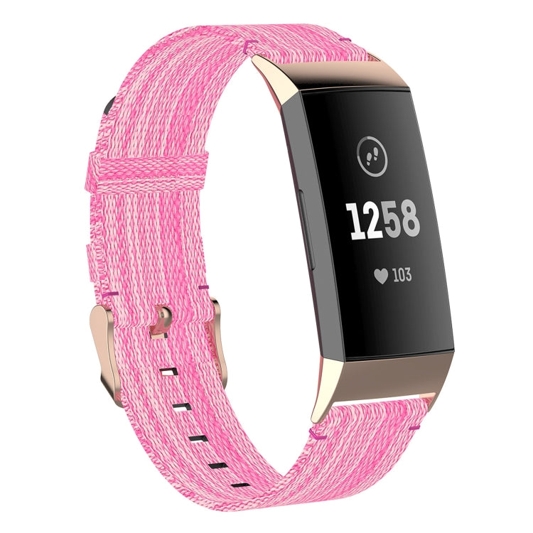Pour Fitbit Charge 4/Charge 3/Charge 3 SE Bracelet de montre en nylon à grain de tête en acier inoxydable