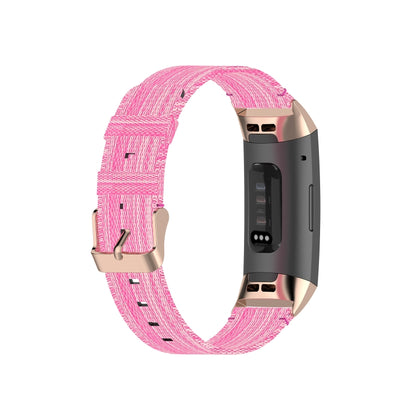 Pour Fitbit Charge 4/Charge 3/Charge 3 SE Bracelet de montre en nylon à grain de tête en acier inoxydable