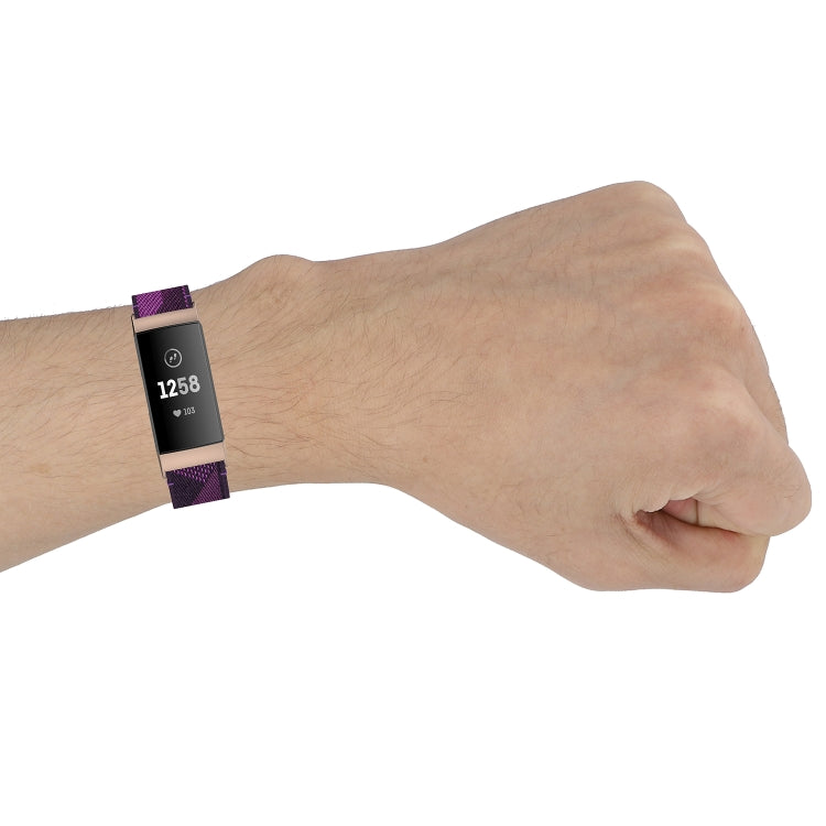 Pour Fitbit Charge 4/Charge 3/Charge 3 SE Bracelet de montre en nylon à grain de tête en acier inoxydable