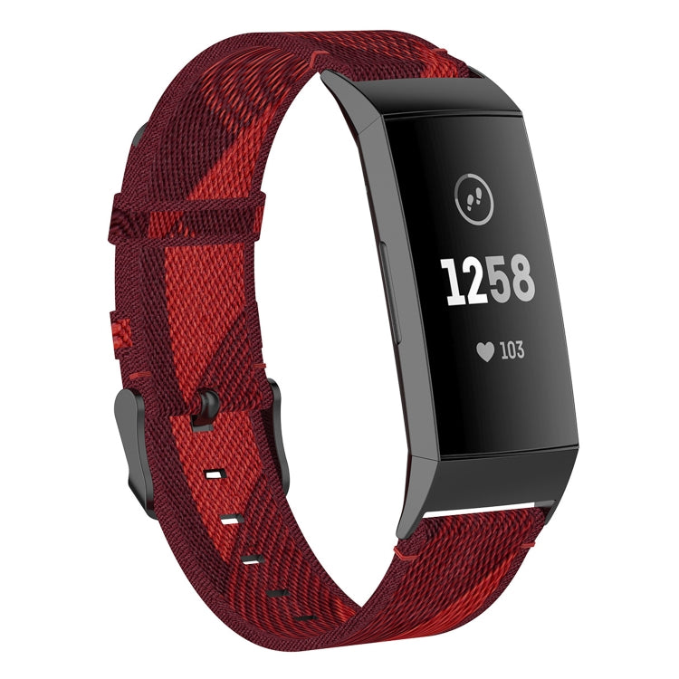 Pour Fitbit Charge 4/Charge 3/Charge 3 SE Bracelet de montre en nylon à grain de tête en acier inoxydable