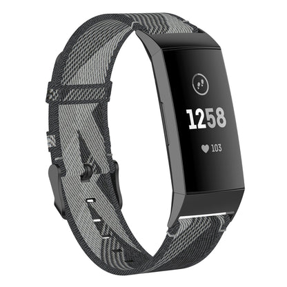 Pour Fitbit Charge 4/Charge 3/Charge 3 SE Bracelet de montre en nylon à grain de tête en acier inoxydable