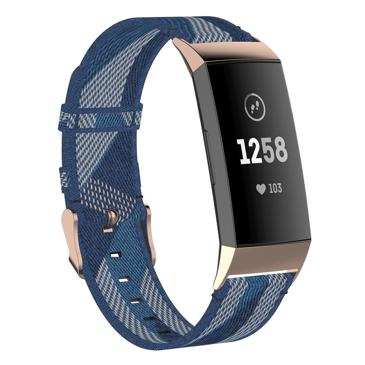 Pour Fitbit Charge 4/Charge 3/Charge 3 SE Bracelet de montre en nylon à grain de tête en acier inoxydable