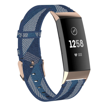 Pour Fitbit Charge 4/Charge 3/Charge 3 SE Bracelet de montre en nylon à grain de tête en acier inoxydable