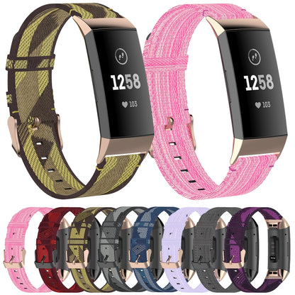 Pour Fitbit Charge 4/Charge 3/Charge 3 SE Bracelet de montre en nylon à grain de tête en acier inoxydable
