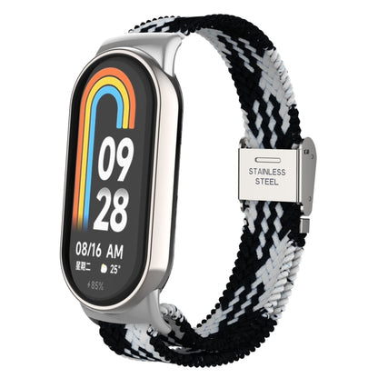 Tête en métal + bracelet de montre à boucle en acier tressé en nylon réglable, For Xiaomi Mi Band 8