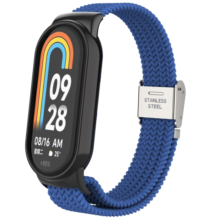 Tête en métal + bracelet de montre à boucle en acier tressé en nylon réglable, For Xiaomi Mi Band 8